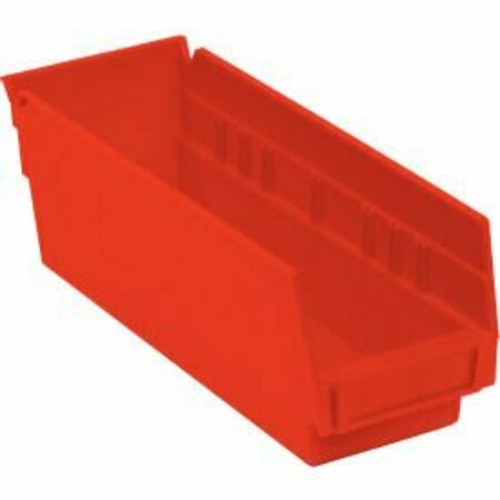 AKRO-MILS Nesting Storage Shelf Bin, Plastic, 30120, 4-1/8 in W in x 11-5/8 in D in x 4 in H, Red 30120RED